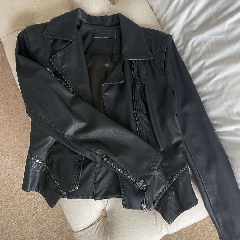 Blank NYC Vegan Leather Asymmetrical Zipper Jacket